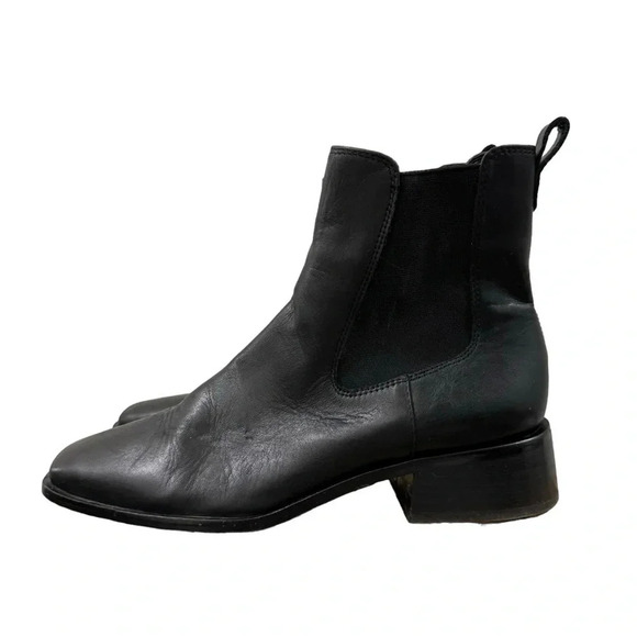 Sam Edelman Thelma Black Leather Square Toe Chelsea Boots 9 - Picture 3 of 9